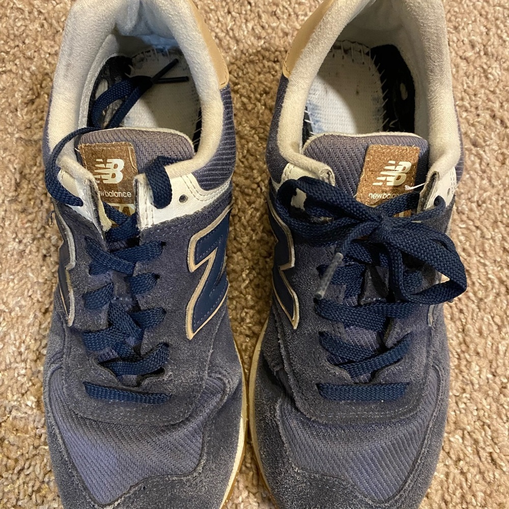 New Balance Men's Navy and Tan Sneakers - Picture 3 of 9